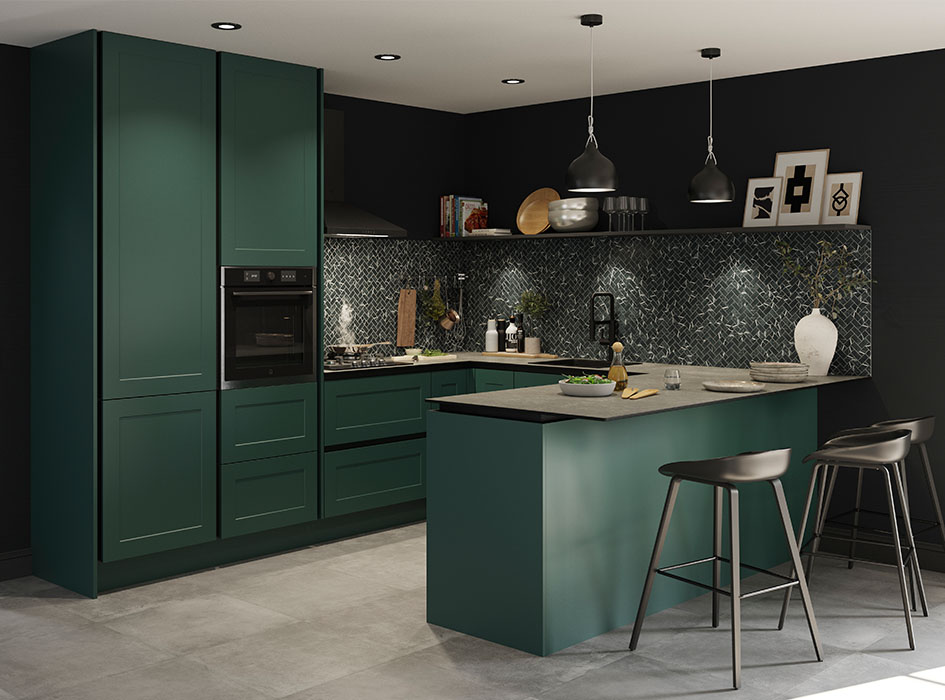 Artemisia Matt Dark Green Shaker Handleless