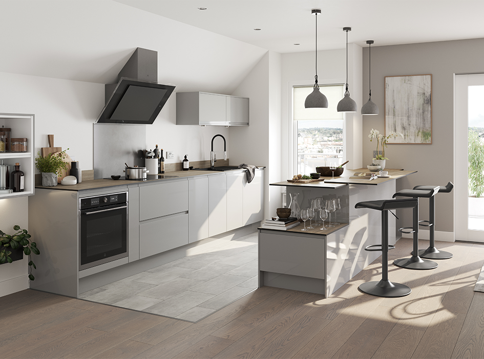 Grey kitchen top cabinets b&q