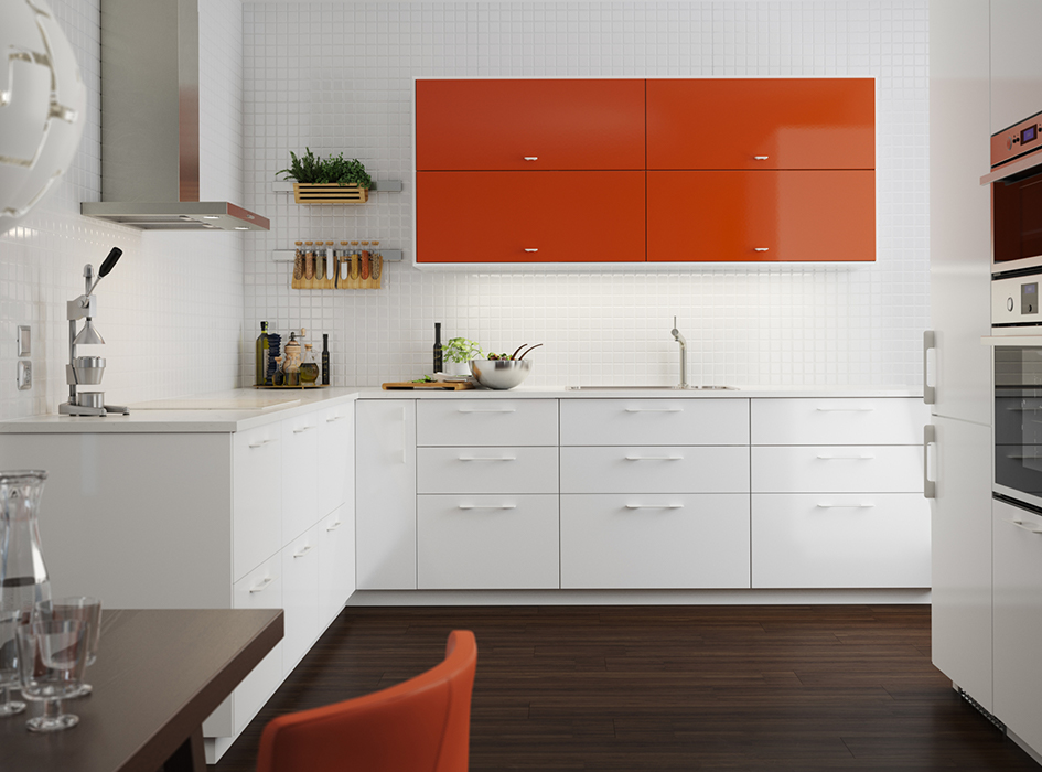 White gloss kitchen store units ikea