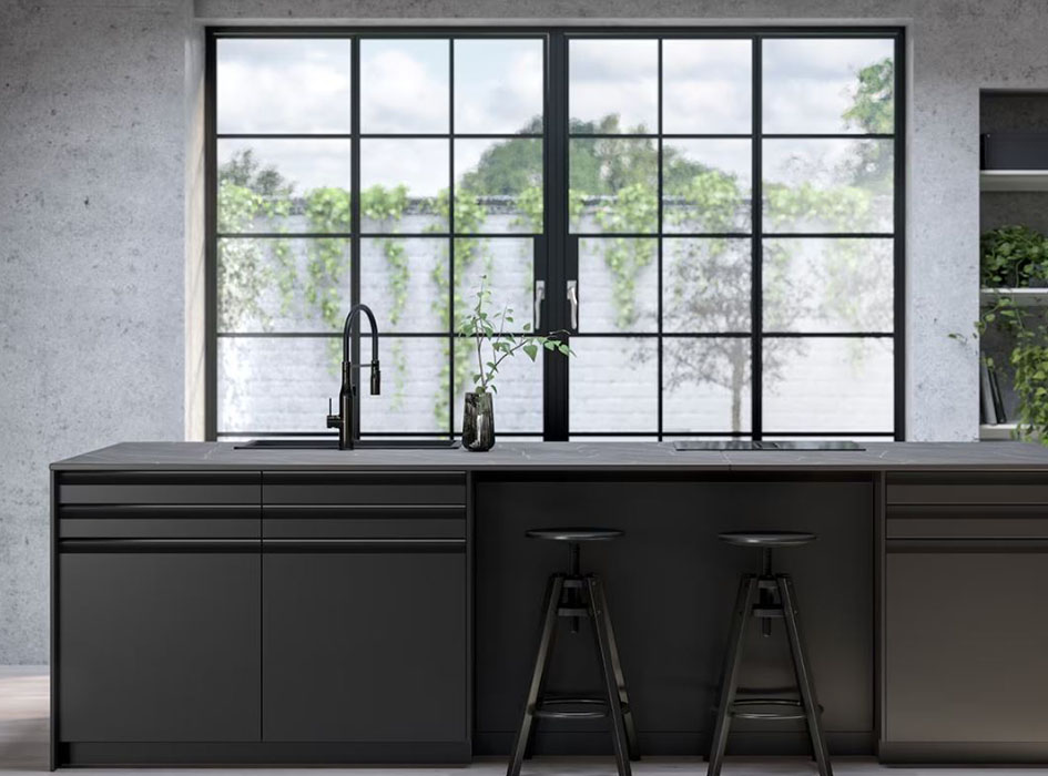 Dark Grey Matt Handleless Galley